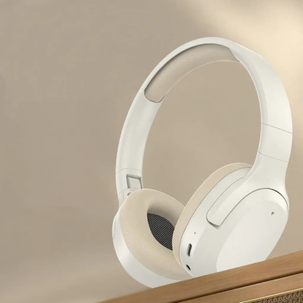 Bluetooth sluchátka přes uši s basy, podporou AUX a TF karty