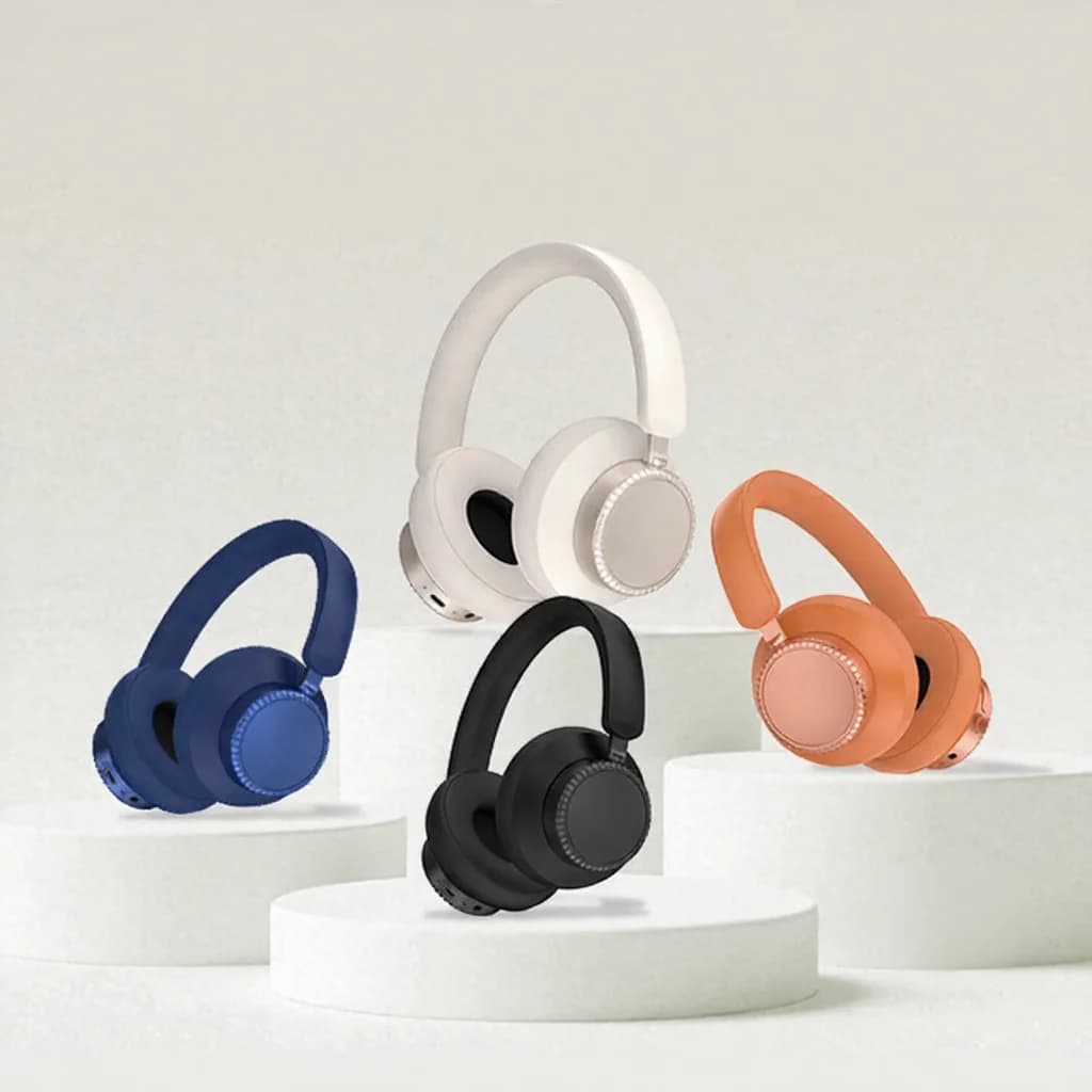 Bezdrátová Bluetooth sluchátka přes uši s aktivním potlačením hluku a mikrofonem