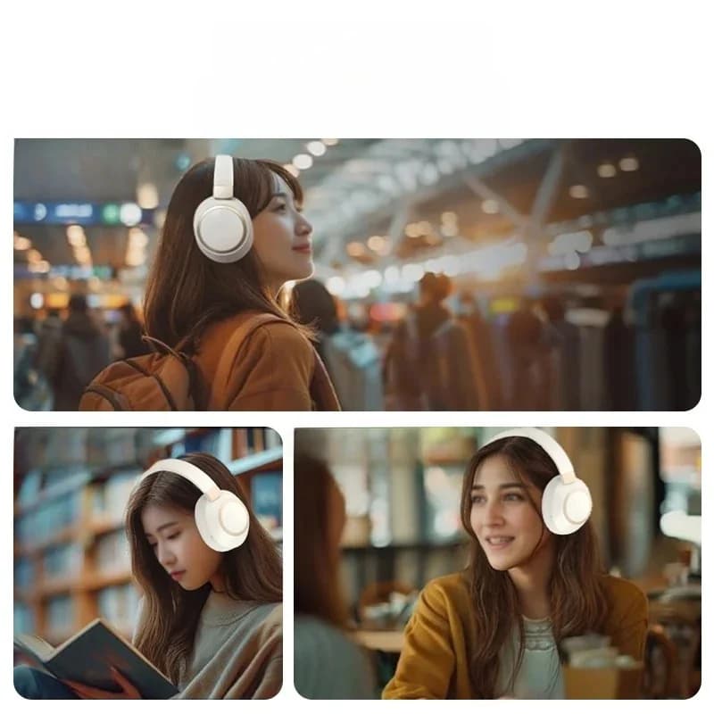Bezdrátová stereo sluchátka přes uši s aktivním potlačením hluku