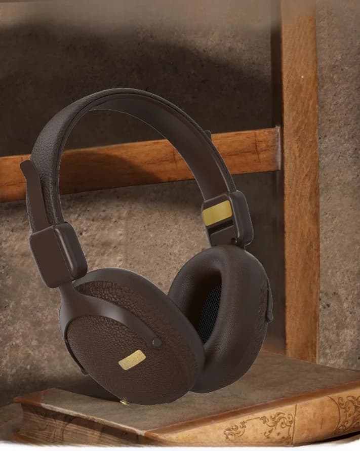 Retro bezdrátová sluchátka přes uši s Bluetooth 5.4 a dlouhou výdrží