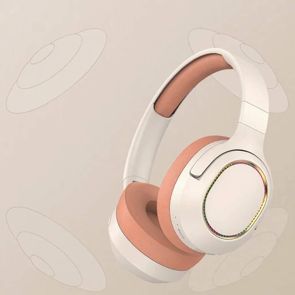 RGB herní bezdrátová Bluetooth sluchátka přes uši stereo headset
