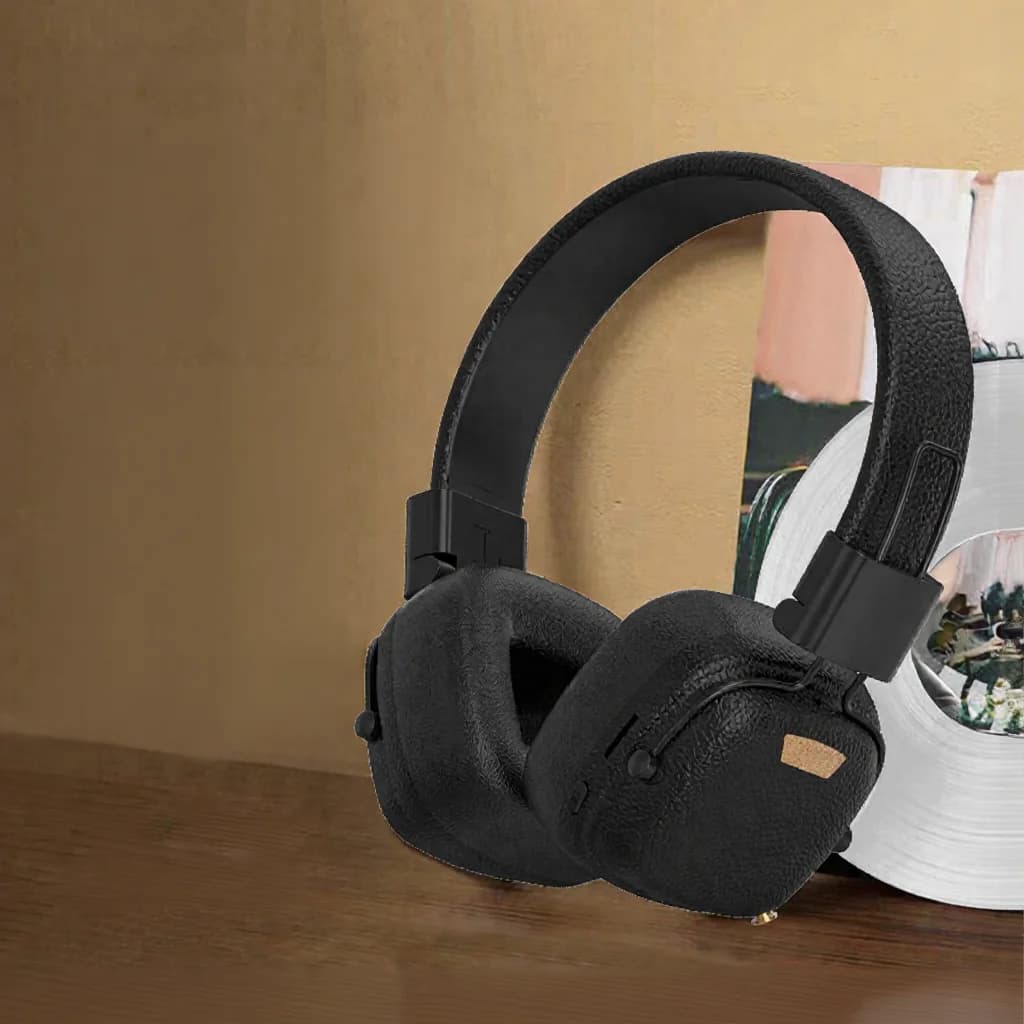 Retro náhlavní Bluetooth sluchátka s EQ režimy a skládacím designem