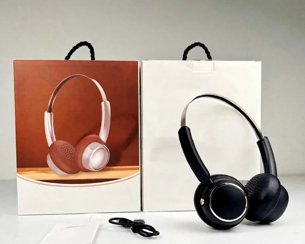 Retro bezdrátová sluchátka přes uši s FM rádiem a Bluetooth 5.4