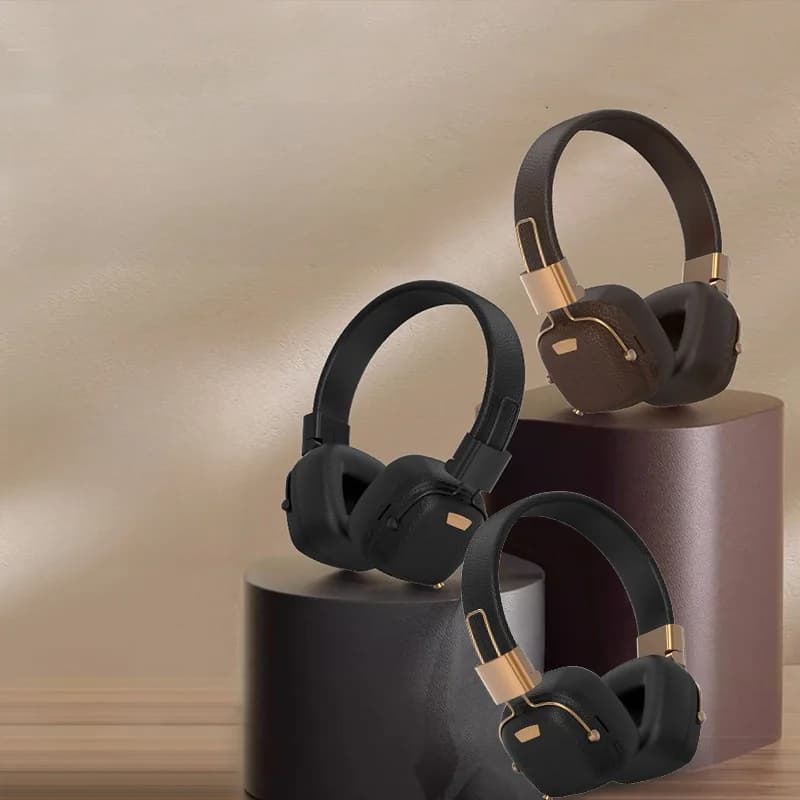Retro náhlavní Bluetooth sluchátka s EQ režimy a skládacím designem