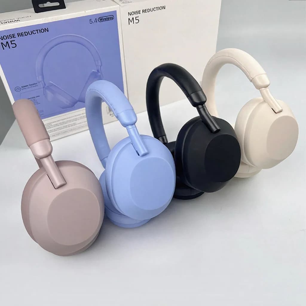 Bezdrátová Bluetooth sluchátka přes uši s aktivním potlačením hluku a stereo zvukem