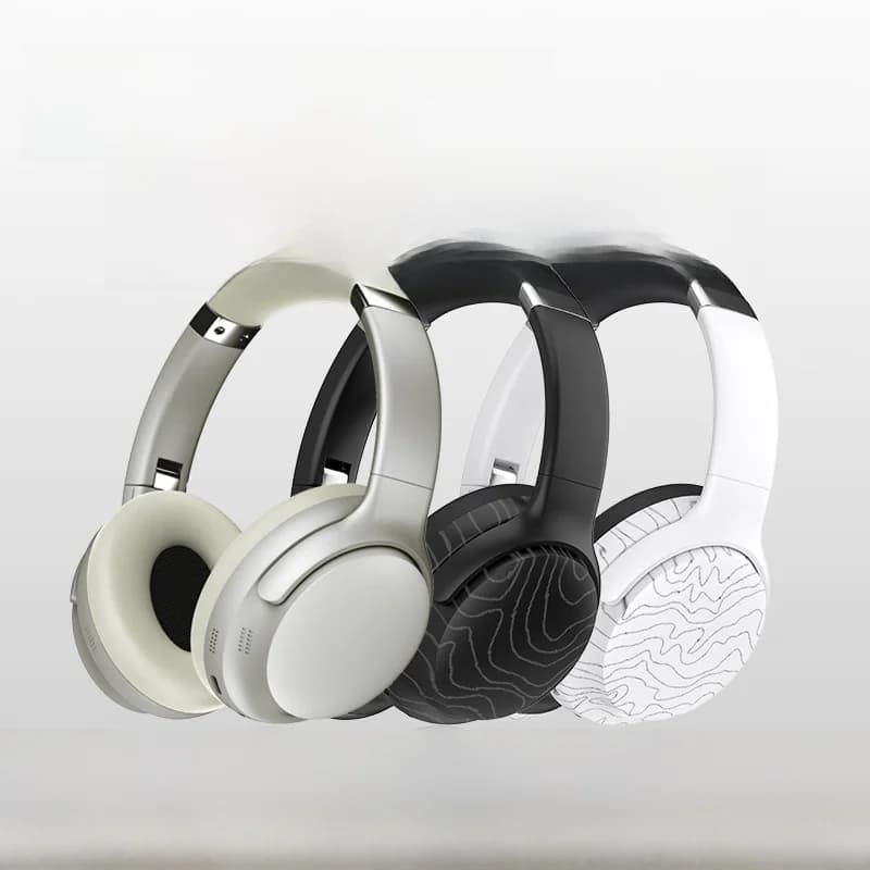 Bezdrátová Bluetooth sluchátka přes uši s FM rádiem a redukcí šumu
