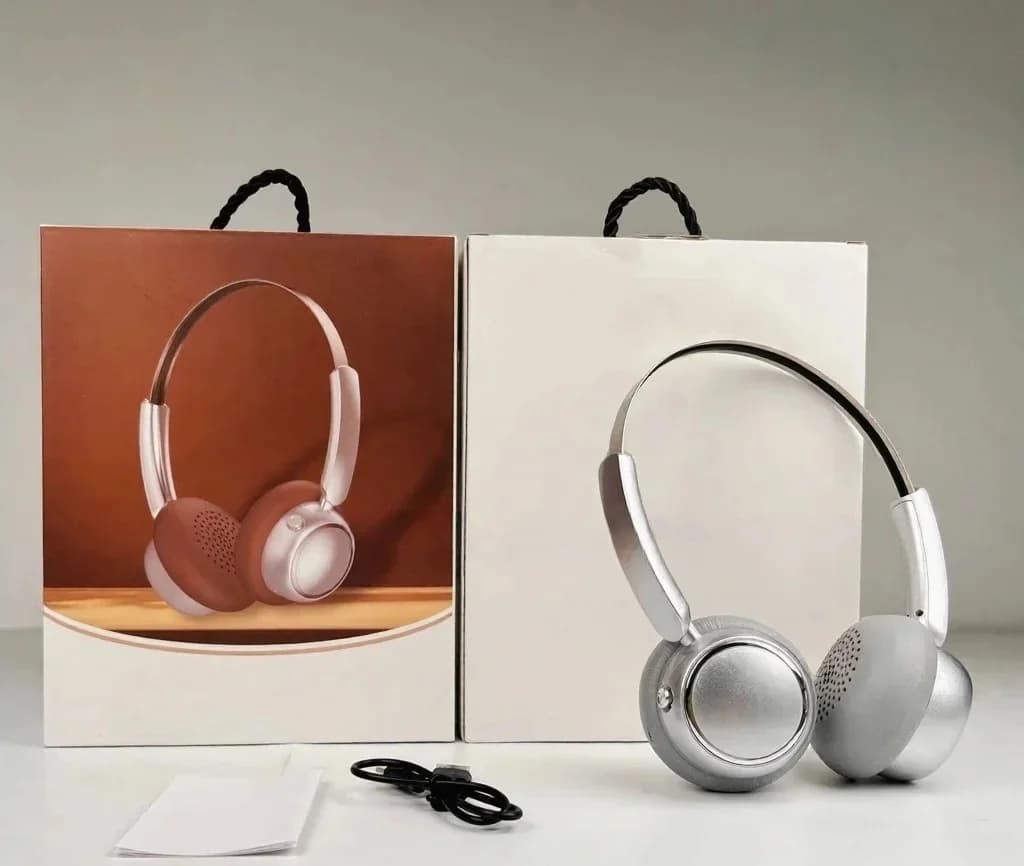 Retro bezdrátová sluchátka přes uši s FM rádiem a Bluetooth 5.4