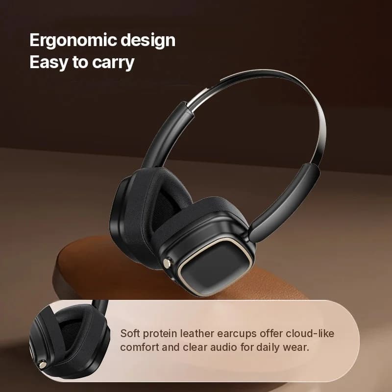 Retro bezdrátová sluchátka přes uši Bluetooth 5.4 Stereo Bass