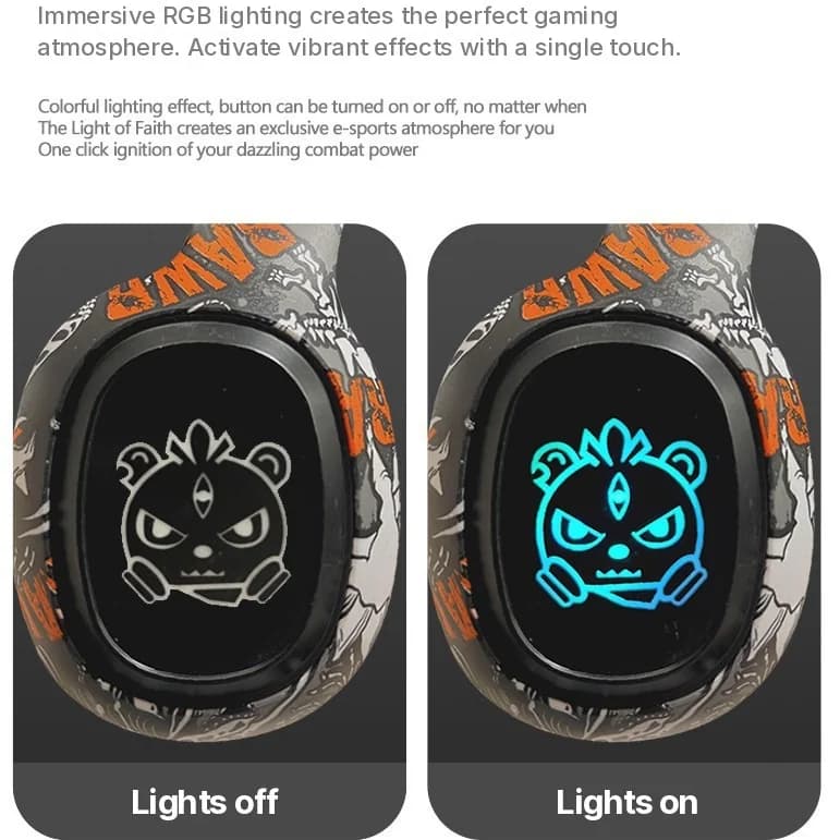 Bluetooth sluchátka přes uši s FM rádiem a LED světly