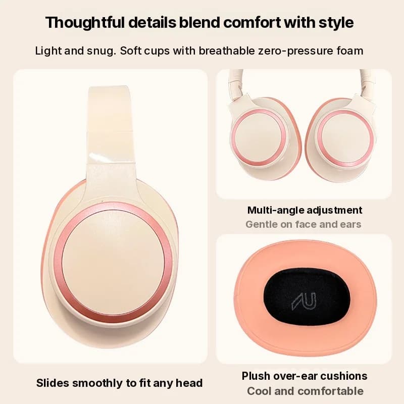 Bezdrátová Bluetooth sluchátka přes uši s dlouhou výdrží pro hraní her