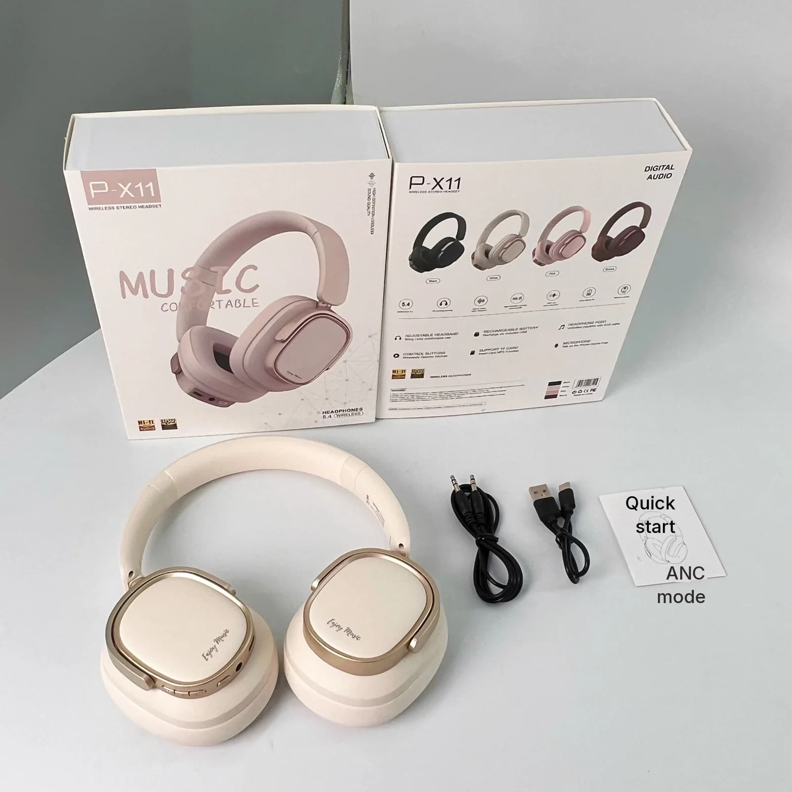 Retro Bluetooth sluchátka přes uši s aktivním potlačením hluku