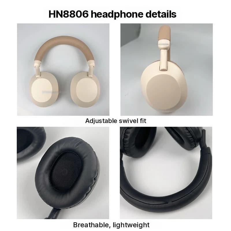 Bezdrátová Bluetooth sluchátka přes uši s hlubokými basy a mikrofonem