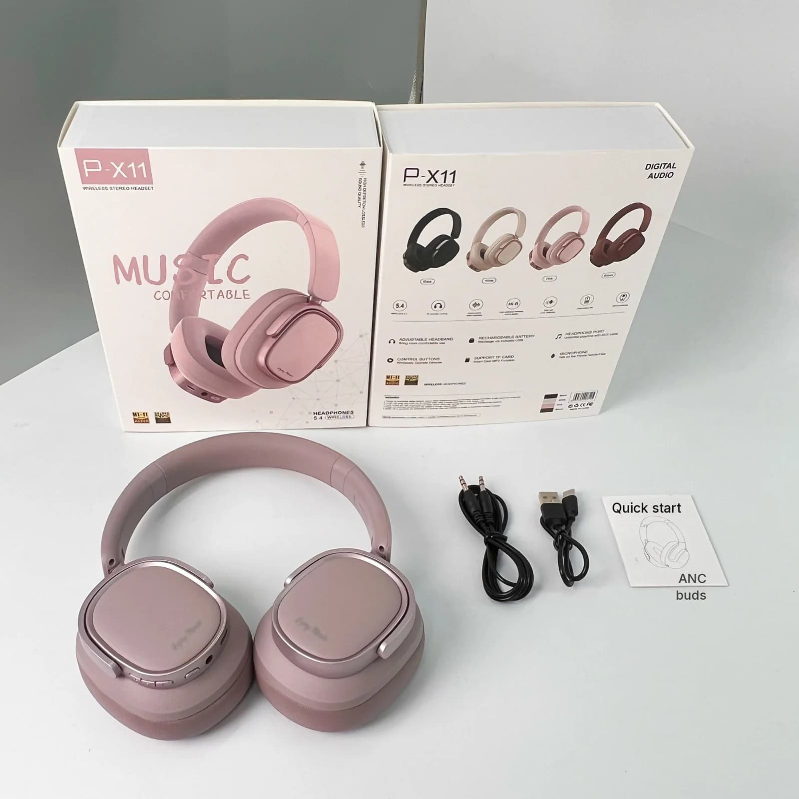 Retro Bluetooth sluchátka přes uši s aktivním potlačením hluku