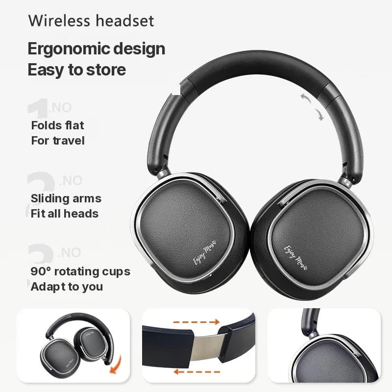 Retro Bluetooth sluchátka přes uši s aktivním potlačením hluku