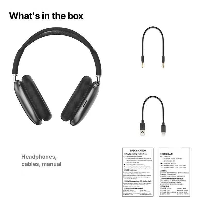 Sluchátka přes uši Bluetooth 5.4 s otočným knoflíkem a FM rádiem