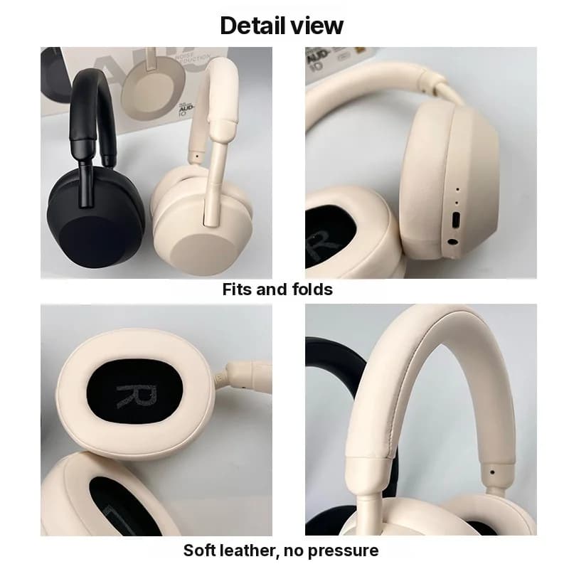 Bezdrátová Bluetooth sluchátka přes uši s aktivním potlačením hluku a stereo zvukem
