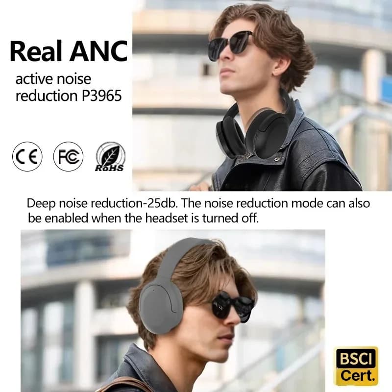 Bezdrátová Bluetooth sluchátka přes uši s ANC 5.4