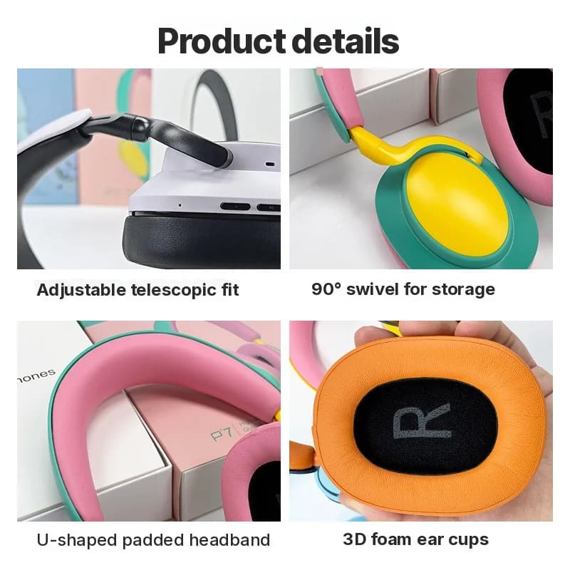 Bezdrátová sluchátka přes uši s Bluetooth, mikrofonem, FM rádiem a Type-C