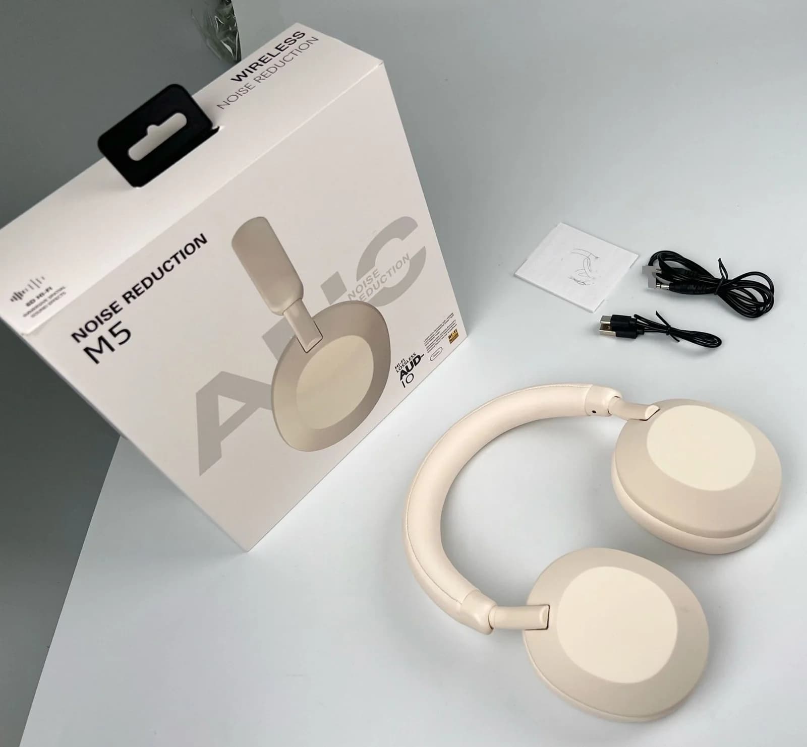 ANC Bezdrátová Bluetooth sluchátka přes uši s aktivním potlačením hluku