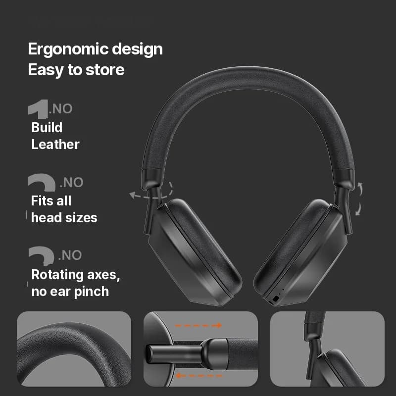 Bezdrátová sluchátka přes uši s FM rádiem a Bluetooth 5.4