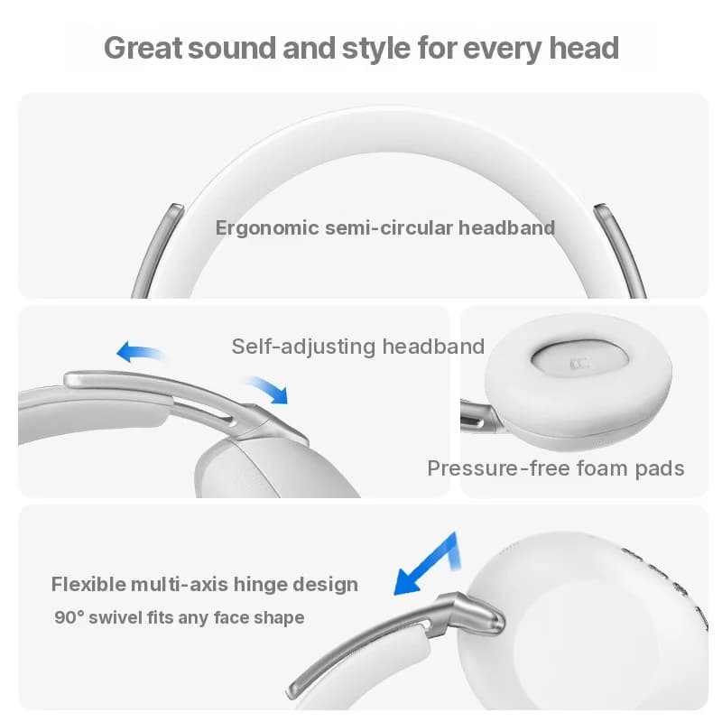 Bezdrátová Bluetooth sluchátka přes uši s aktivním potlačením hluku