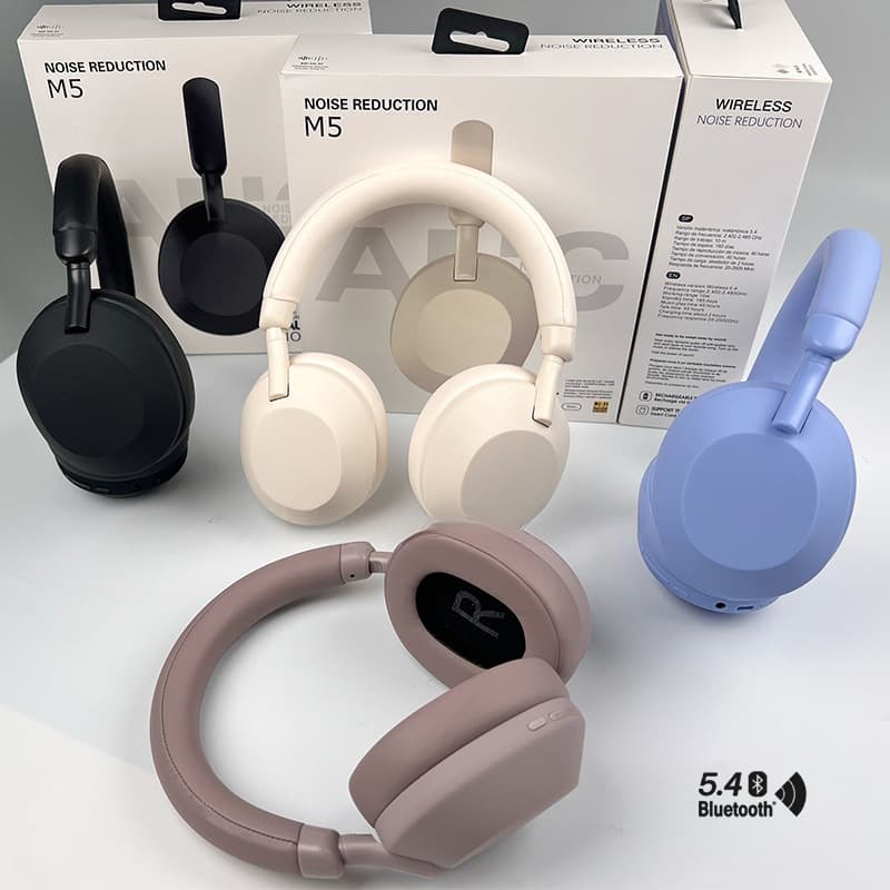 Bezdrátová Bluetooth sluchátka přes uši s aktivním potlačením hluku a stereo zvukem