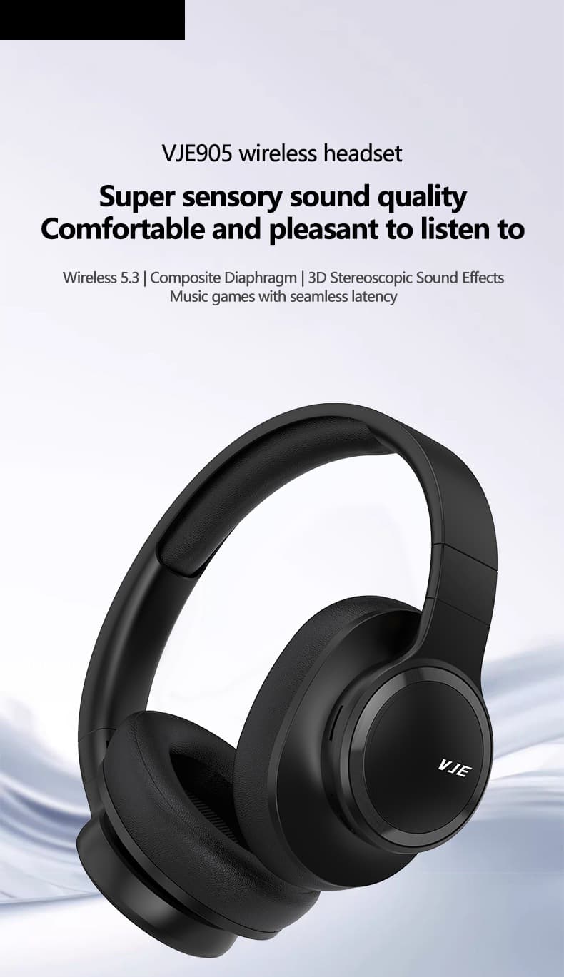 Bezdrátová Bluetooth sluchátka přes uši s mikrofonem a hlubokými basy